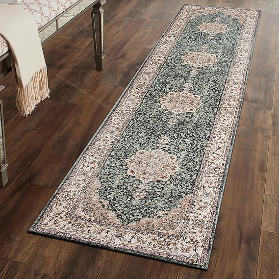 Traditional Oriental Medallion Washable Area Rug