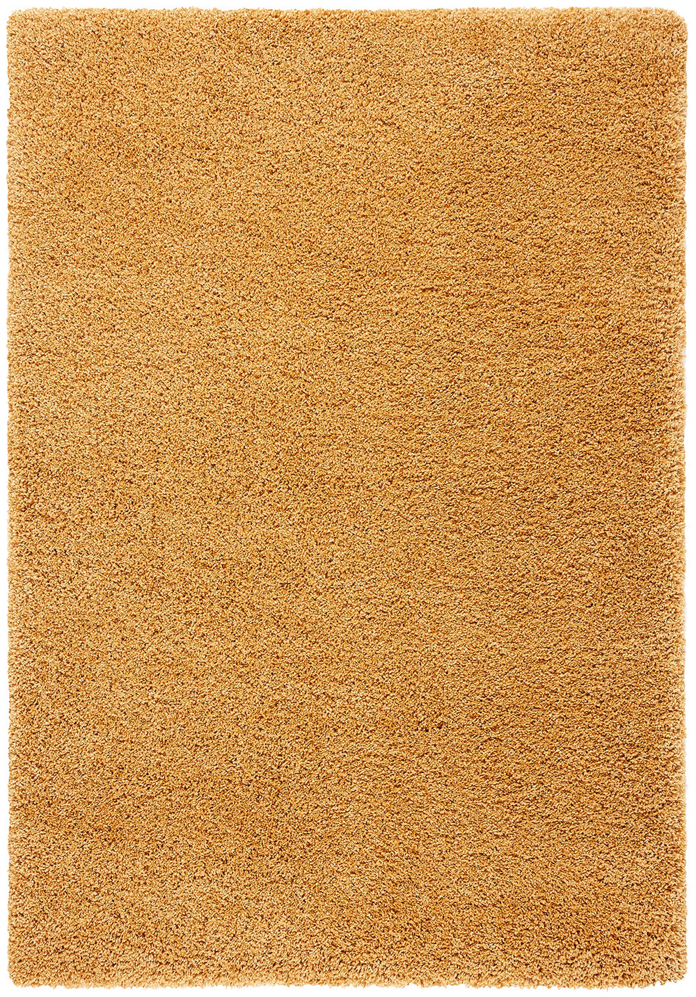 Gold Shag Area Rug – Moroccan Tile Pattern, 2-Inch Thick, Non-Shedding