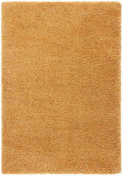 Gold Shag Area Rug – Moroccan Tile Pattern, 2-Inch Thick, Non-Shedding