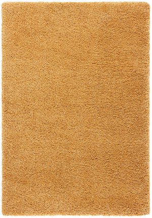 Gold Shag Area Rug – Moroccan Tile Pattern, 2-Inch Thick, Non-Shedding