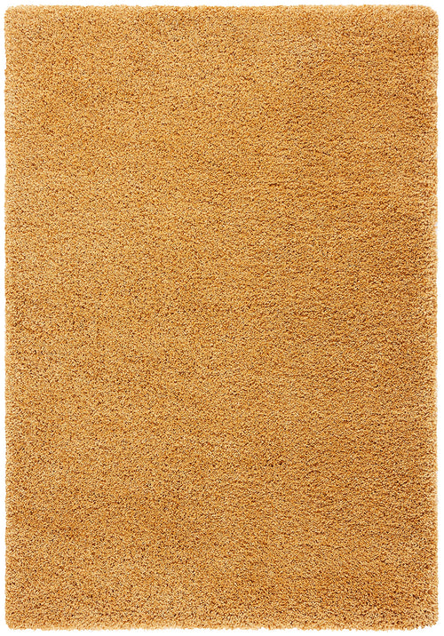 Gold Shag Area Rug – Moroccan Tile Pattern, 2-Inch Thick, Non-Shedding