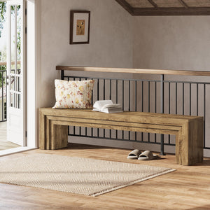 71" Extra Long Entryway Bench, Modern Farmhouse Style
