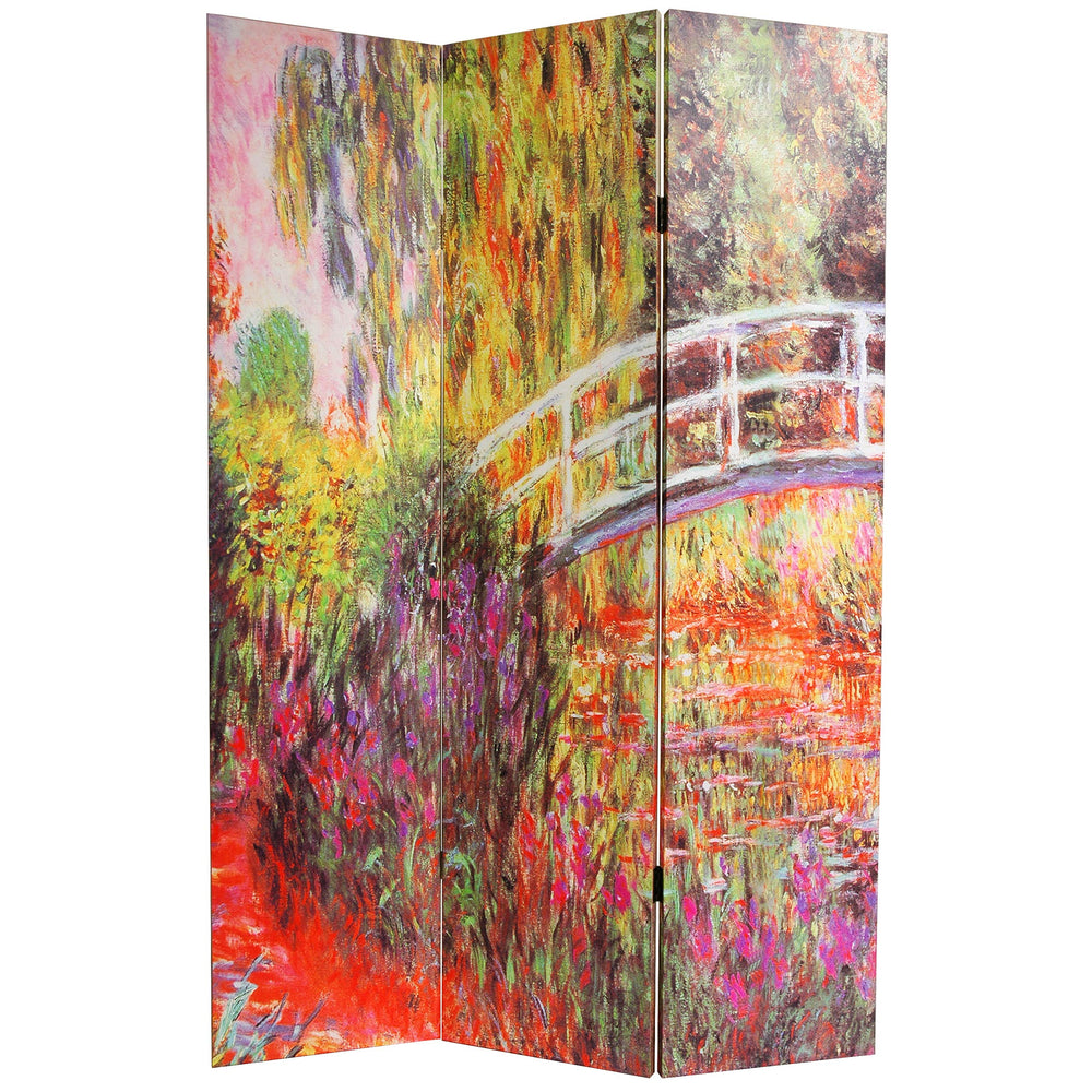 Canvas Room Divider Folding Privacy Screen – Monet Art Print