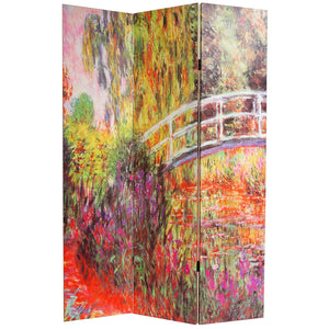 Canvas Room Divider Folding Privacy Screen – Monet Art Print
