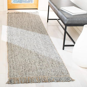 Handmade Jute & Polyester Runner Rug 2'3" x 10' – Fringe Boho Area Rug