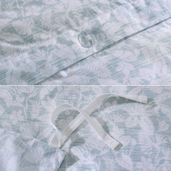 Tropical Floral Cotton Duvet Cover Set with Shams