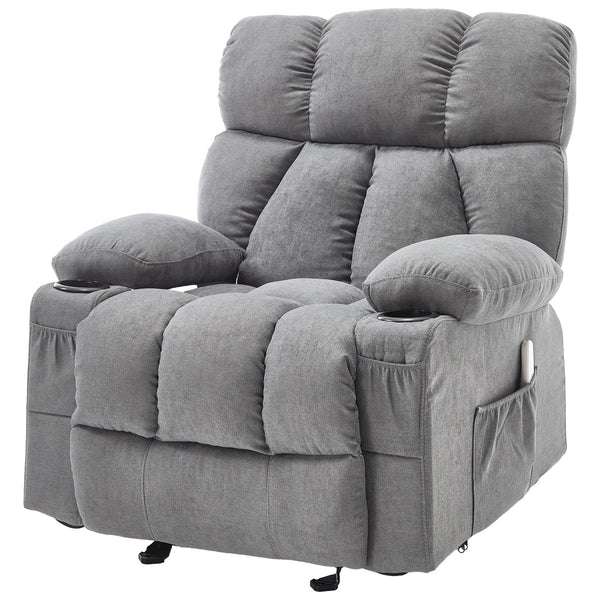 Massage Rocker Recliner Chair with Heat & Vibration – 4 Pockets, Cup Holders & USB Port