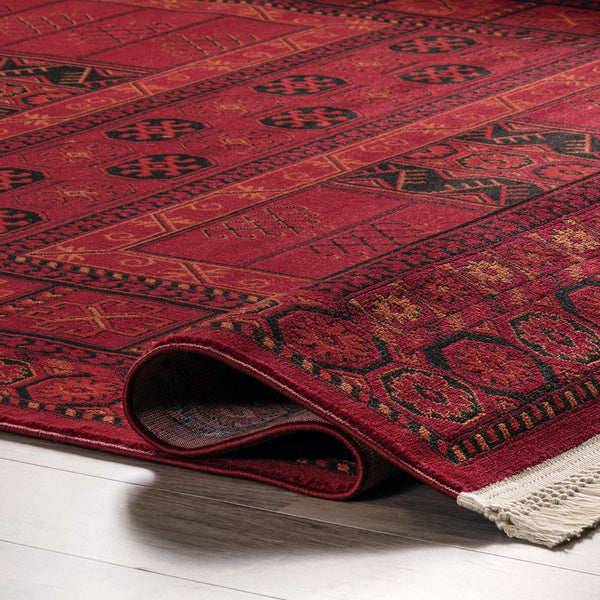 Traditional Oriental Area Rug – Red & Ivory, Multiple Sizes