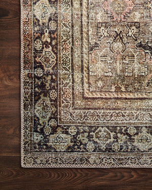 Olive Charcoal Vintage Distressed Area Rug 9'6" x 14'