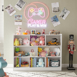 3-Tier 8-Section Bookshelf with Anti-Tilt Device