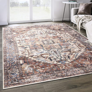 Vintage Medallion Terracotta Area Rug
