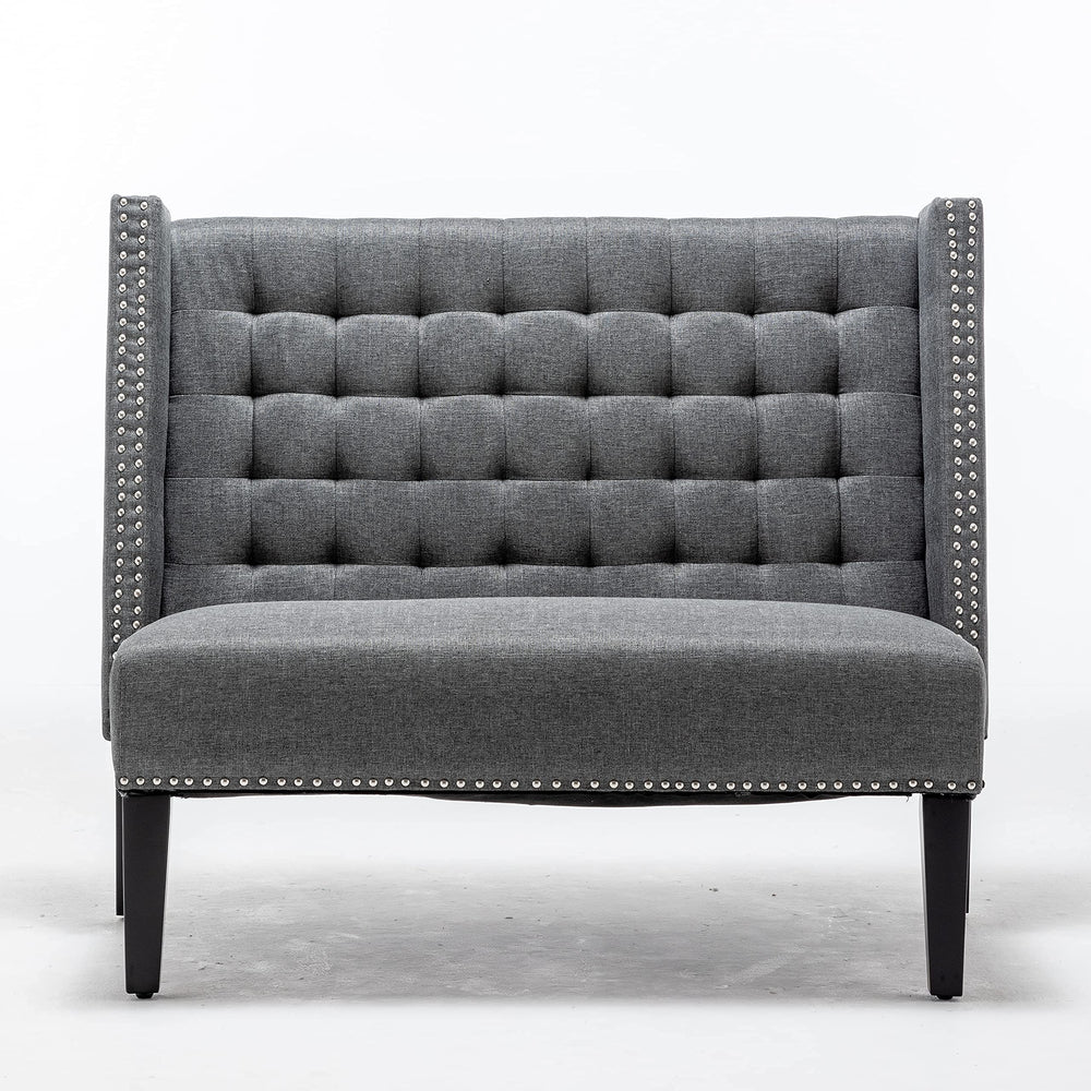 Small Tufted Loveseat Sofa with Nail Head Trim