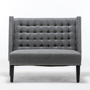 Small Tufted Loveseat Sofa with Nail Head Trim