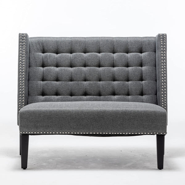 Small Tufted Loveseat Sofa with Nail Head Trim
