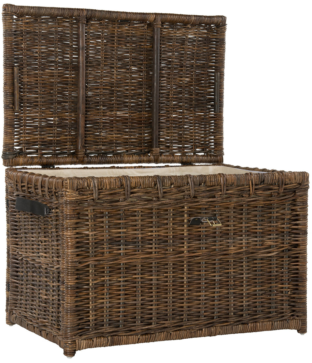 Wicker Storage Trunk with Lid – Collapsible Rattan Chest