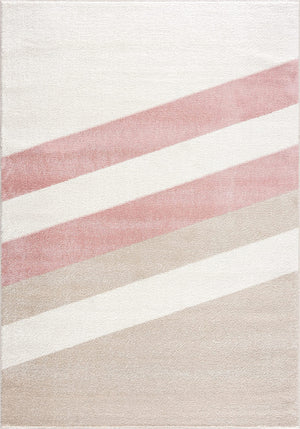 Mid-Century Contemporary Area Rug – Ivory, Beige & Blush Pink