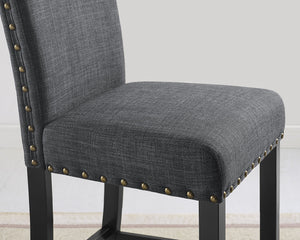 Fabric Counter Height Stools with Nailhead Trim, Set of 2