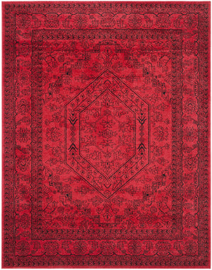 Red & Black Oriental Area Rug 10x14 – Traditional Medallion, Non-Shedding, Machine Woven