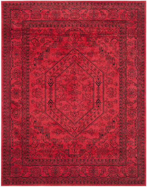 Red & Black Oriental Area Rug 10x14 – Traditional Medallion, Non-Shedding, Machine Woven