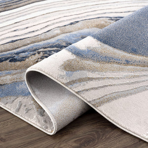 Grey & Gold Modern Geometric Area Rug