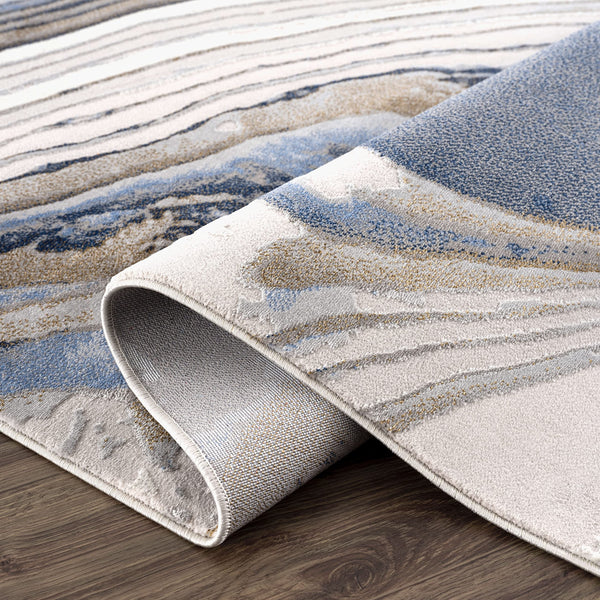 Grey & Gold Modern Geometric Area Rug