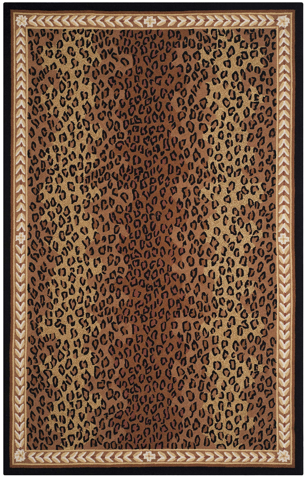 Hand-Hooked Wool Area Rug – Leopard Pattern, 6' x 9'