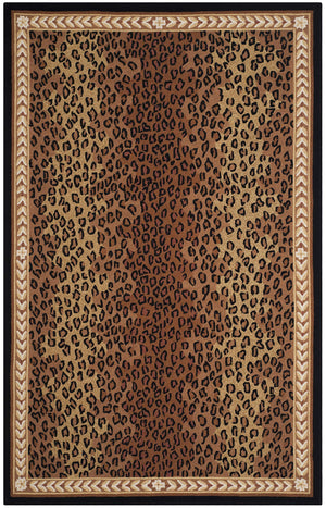 Hand-Hooked Wool Area Rug – Leopard Pattern, 6' x 9'