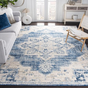 Medallion Area Rug 12x15 – Geometric Distressed Design, Non-Shedding, Easy Clean