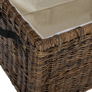 Wicker Storage Trunk with Lid – Collapsible Rattan Chest