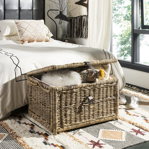 Wicker Storage Trunk with Lid – Collapsible Rattan Chest
