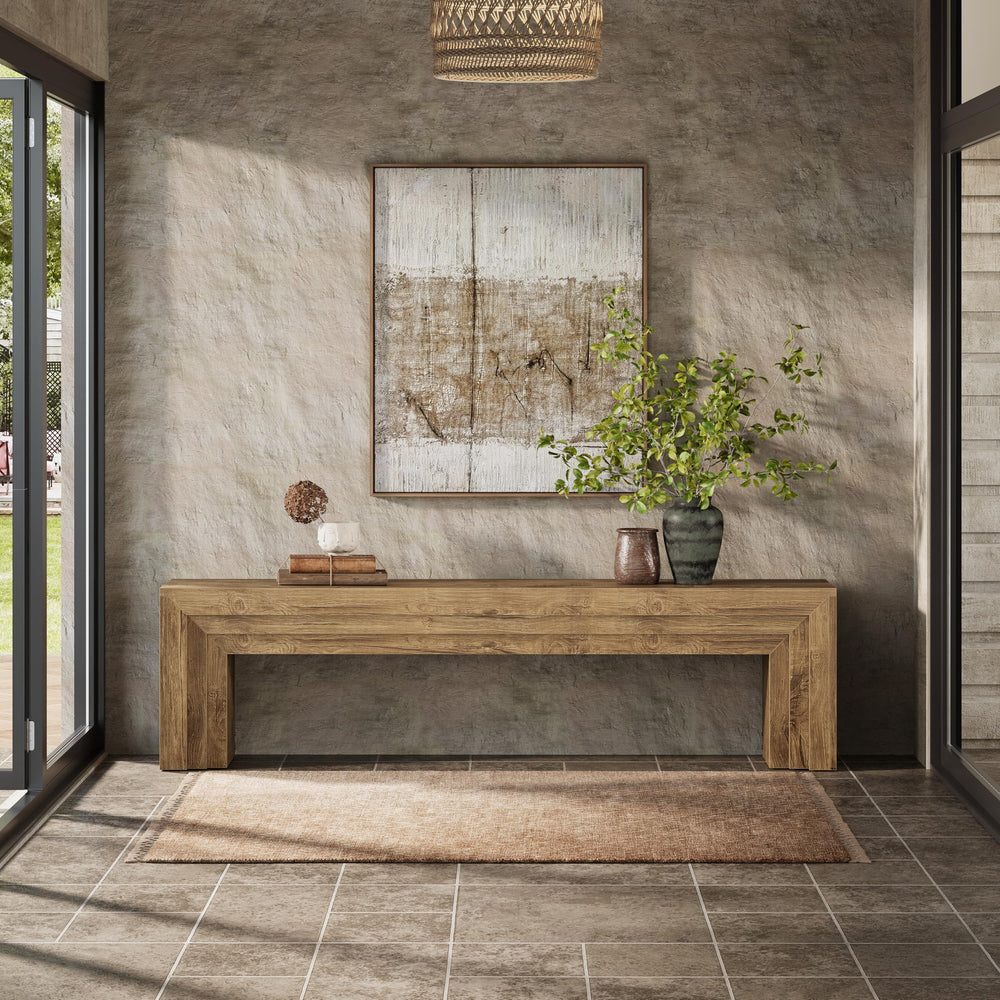 71" Extra Long Entryway Bench, Modern Farmhouse Style