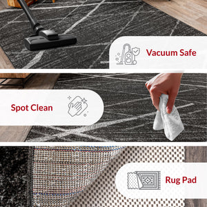 12x15 Abstract Area Rug – Polypropylene, Non-Slip, Stain Resistant