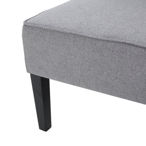 Modern Fabric Loveseat – Grey & Matte Black