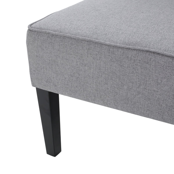 Modern Fabric Loveseat – Grey & Matte Black