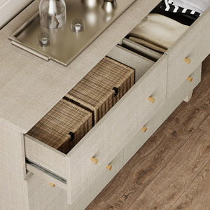 Extra Wide 6-Drawer Dresser with 4 Doors & Storage Compartments