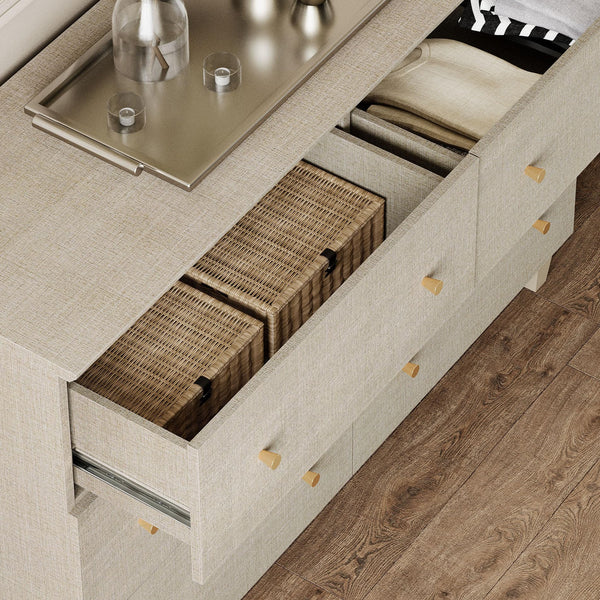 Extra Wide 6-Drawer Dresser with 4 Doors & Storage Compartments
