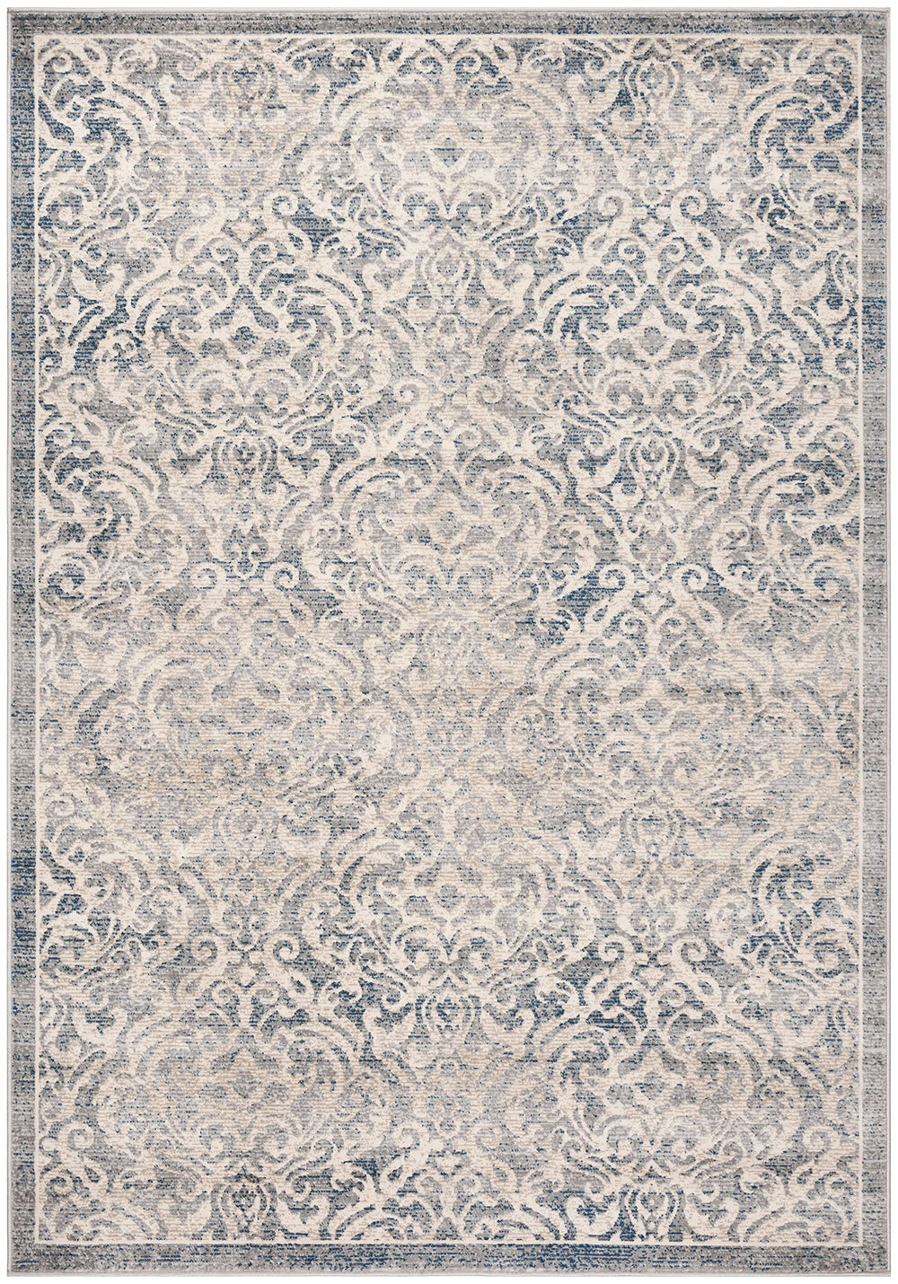 Damask Area Rug 5'3" x 7'6" – Stain Resistant Non-Shedding Indoor Rug