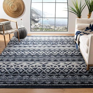 10x14 Moroccan Boho Area Rug – Ivory, Non-Shedding, Power Loomed