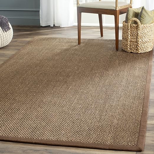 Natural Fiber Sisal Area Rug 3x5 with Fabric Border