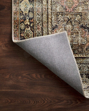 Olive Charcoal Vintage Distressed Area Rug 9'6" x 14'