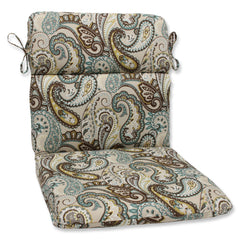 Paisley Split Back Chair Cushion with Ties – Deep Seat, Weather & Fade Resistant