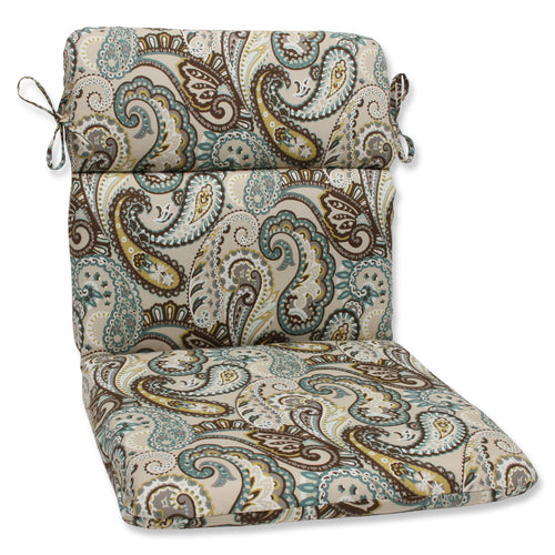 Paisley Split Back Chair Cushion with Ties – Deep Seat, Weather & Fade Resistant