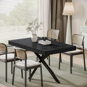 Extendable Rectangular Dining Table with Hidden Storage