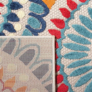 10x14 Indoor Outdoor Area Rug – Floral Geometric, Washable, Non-Shedding
