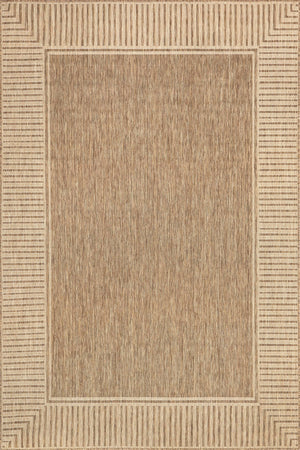 8x10 Indoor Outdoor Area Rug – Bordered Light Brown
