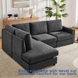 L-Shaped Sectional Sofa with Reversible Chaise