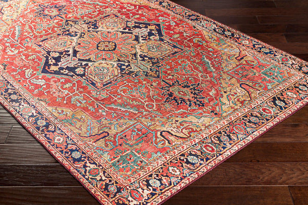 Medallion Oriental Area Rug – Red & Gold