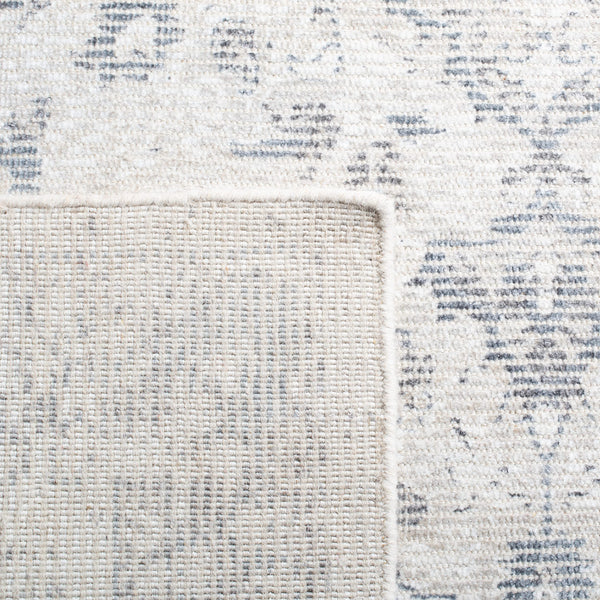 Vintage Distressed Runner Rug 2'3" x 9' – Grey & Ivory