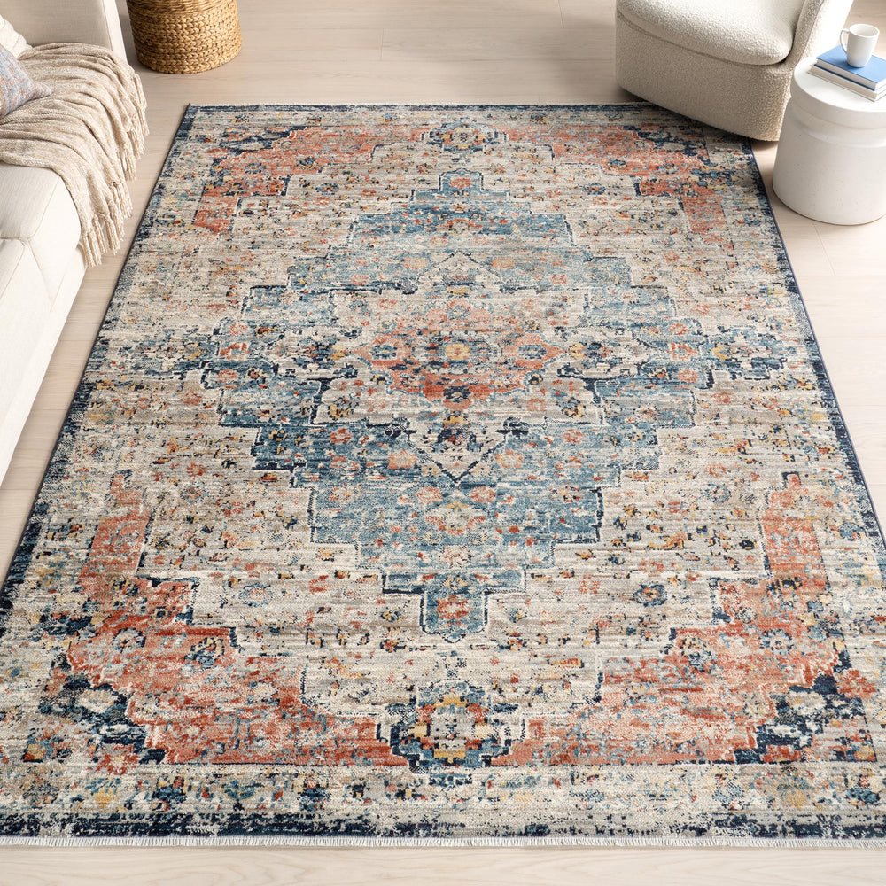 Vintage Medallion Polypropylene Area Rug