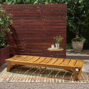 Acacia Wood Adjustable Outdoor Chaise Lounge